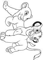 kolorowanki Król Lew Simba i Nala Disney numer  7